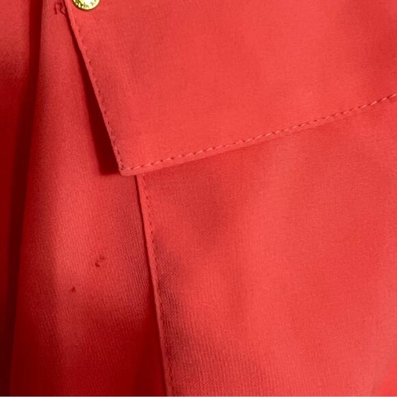 Calvin Klein Orange Women Long Sleeve Size Medium Top with Stains - Picture 9 of 9